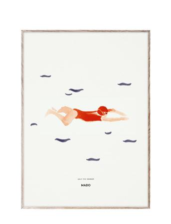Sally The Swimmer - 50X70 Home Kids Decor Posters Friendship Posters Multi/mønstret MADO