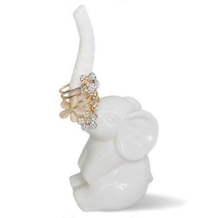 Elefant Ringholder for Smykker, Forlovelses- og Vielsesringsdisplay