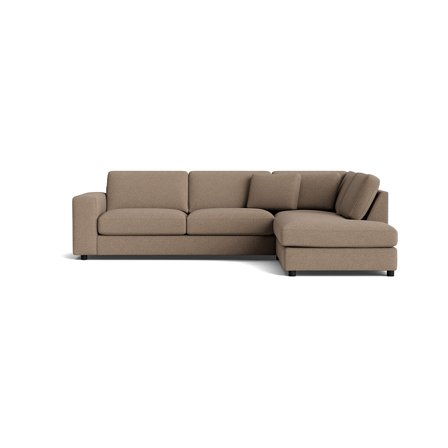 Oasis Ecksofa, rechts in Loop Dunkelbeige, modernes Design mit Nozag-Federung für hohen Komfort, stilvolles L-Form Sofa für Wohnzimmer