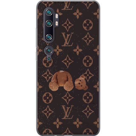 Yhteensopiva Puhelinkuori Xiaomi Xiaomi Mi Note 10 Pro Ylellinen monogrammikuvio rikkinäisellä nalletaustalla pimeässä muotiestetiikassa