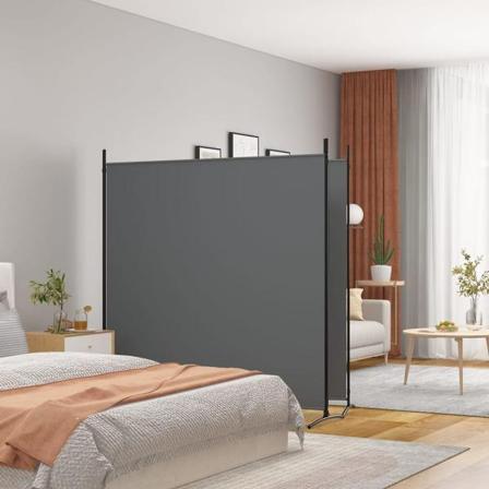 Vidaxl Rumsavdelare 2 Paneler Antracit 348x180 Cm Tyg Antracit