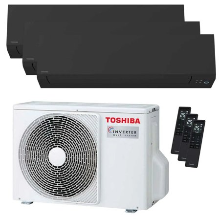 Condizionatore Toshiba SHORAI Edge Black trial split 9000+9000+12000 BTU inverter A+++ wifi unità esterna 5.2 kW