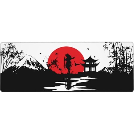 Sort og rød japansk landskabs gaming musemåtte tastatur musemåtte XL skridsikker gummibase personlig skrivebordspude til
