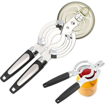 Multifunksjonell flaskeåpner - 8-i-1 flaskeåpner - for lokk og glass - rustfritt stål