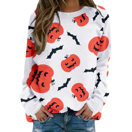 Hoodies Med Rund Hals För Damer För Halloween
