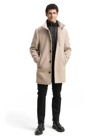 Tom Tailor 2 In 1 Wool Coat - Beige - L