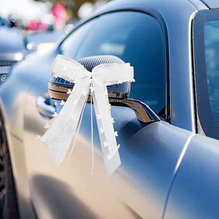 30 stk Bilbånd for Bryllup, Bryllupsbånd, Satinbånd for Bryllupsbil, Bryllupsbånd for Bil, Søknad for Jul Bryllup