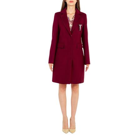 Liu Jo, V-Neck Coat Rood, Dames, Maat:M,polyester