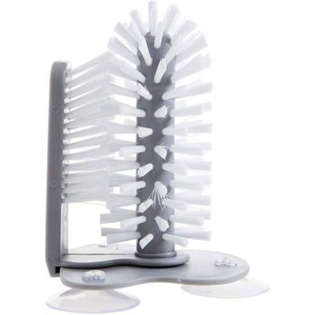 Diskborste för rengöring av glas med sugkopp, dubbelsidig borste för rengöring av glas