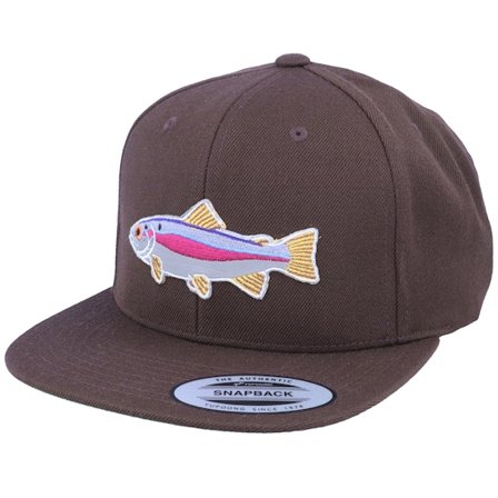 Skillfish - Trout Applique Patch Brown Snapback Snapback Brown Cap - @ Hatstore