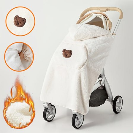 1 st Varm Plyschfilt för Barn med Söt Tecknad Design, Känguruficka - Ultramjuk Fleece Vinter Utomhussjal, Perfekt Present för [BR]