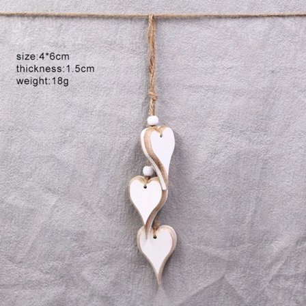 Dekorative hjerteformede treornamenter til oppheng STIL 7 STIL 7