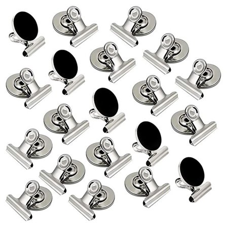 Kylskåpsmagnet med clip 20-pack - Silver