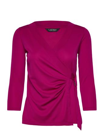 Stretch Jersey Top Tops T-shirts & Tops Long-sleeved Red Lauren Ralph Lauren
