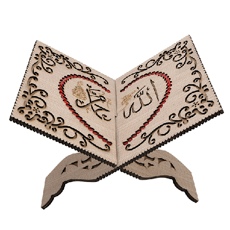 Aftagelig Koran Skrift Stativ Holdere Bogreol Hjemmedekoration (Røde Rhinestones)