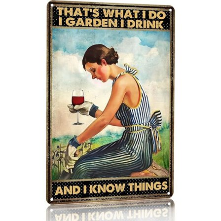 Havegaver Vintage haveskilt Det er det jeg gør Jeg dyrker have Tin skilt til hjemmehave Drivhus Stue Soveværelse Gårdhave Udendørs indretning
