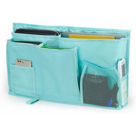 (Grønn) 1 stk. nattbordhengende pose - 8 lommer nattbordpose med stropp for mobiltelefoner, nettbrett, bøker, vev, ideell for nattbord, sovesal, 