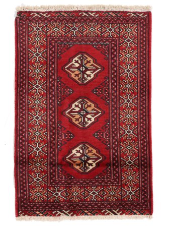 Tapete Persa Turcomano 62X92 Vermelho Escuro/Preto (Lã, Pérsia/Irão)