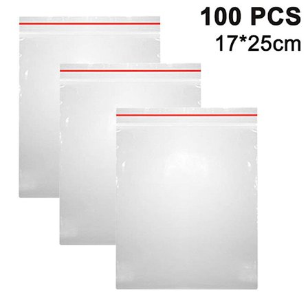 P 100 st Tjocka Genomskinliga Plastpåsar Hållbara Återförslutningsbara Zip-Lås Förslutningsförpackningar Kläder T-shirt Skor Leksaker Dragkedjeväskor