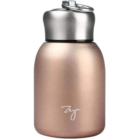Bærbar lille vakuumkop termokande, rustfrit stål mat isoleret vandflaske sportsvandflaske 300ML (Rose Gold)