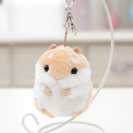 1 st. Fylld 10 cm Hamster Plyschdocka Nyckelringar Djur Barnleksaker Nyckelkedja Kawaii Dockor Barn Barn Julgåvor Väska Hänge Light brown