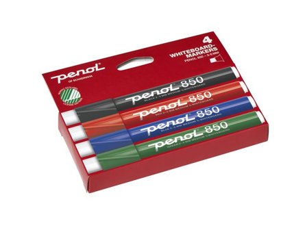 PENOL Whiteboardpenna 850 sned sorterade färger 4/fp - Lyreco - Kontorsmaterial - Pennor - Whiteboardpennor - Skuren spets
