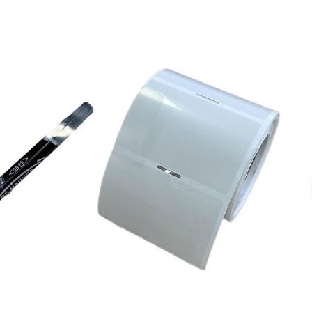 Laser runda förseglingsetiketter matt silver termisk vattentät trycklim