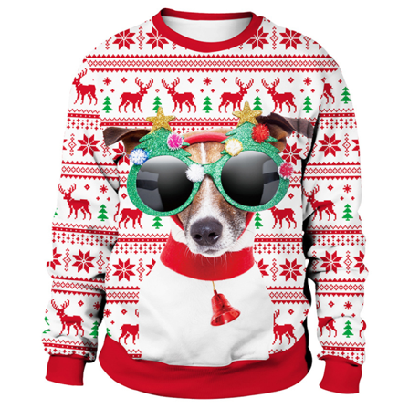 Jul par tröja långärmad rund hals printed topp C M