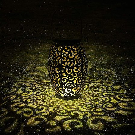 Solcelle lanterne til udendørs, dekorativ solcellelampe have lanterne, IP44 vandtæt LED solcelle lanterne