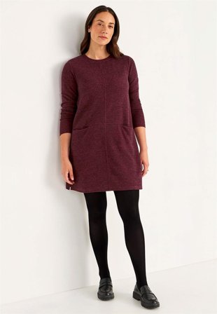 Cellbes of Sweden - Superblød tunika med lommer Beata i vinrødmeleret til damer i størrelse 46/48