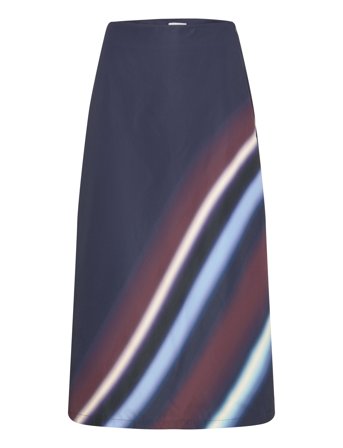 Skirt In Ray Print Navy Coster Copenhagen