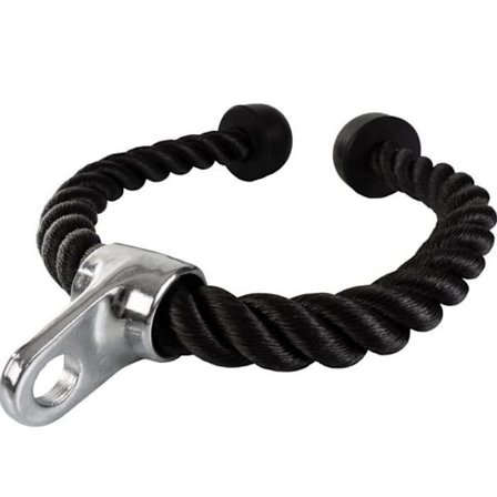 (Svart) Trekktau - SCSPORTS - Triceps Tau - Nylon 68 cm - Sklisikre Håndtak - Svart