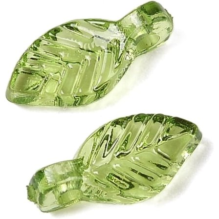 500 st Akryl Blad Berlock Gröna Löv Hängen Berlocker för Armband Halsband Smyckestillverkning Hantverksmaterial