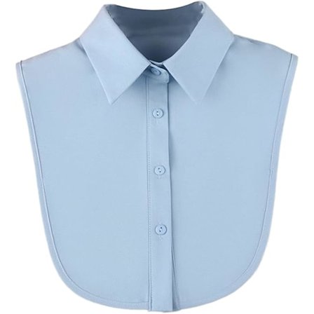 Falsk Krave Aftagelig Krave Bluser Halv Skjorte Falsk Krave til Kvinder Piger, Blå