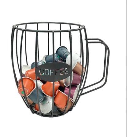 Kaffe Kapselholder, Metal Kaffekapselholder, Kaffe Kapsel Opbevaringskurv til Køkkenbordpladen, Kaffebar, Kaffe