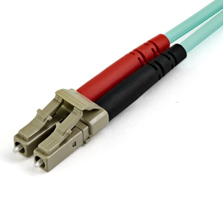 StarTech 10 m OM4 LC to LC Multimode Duplex Fiber Optic Patch Cable- Aqua - 50/125 - Fiber Optic Cable - 40/100Gb - LSZH (450FBLCLC10) - koblingskabel