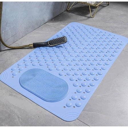 Sklisikker dusjmatte for badekar – Anti-skli badematte med sugekopper og dreneringshull, fotpleie for hjem og bad_TF_TF
