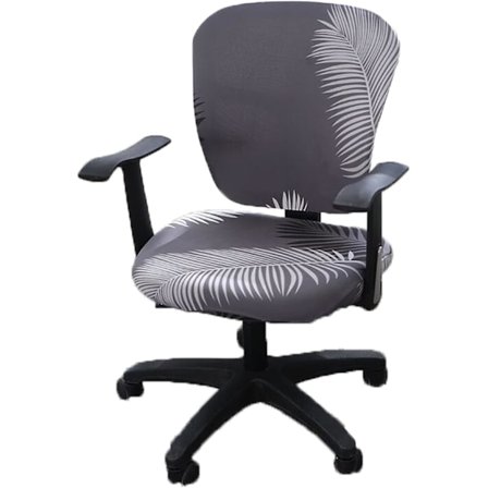 Datorstolsöverdrag för kontorsstol, delat infällbart sätesöverdrag, tvättbart avtagbart snurrstolsskydd, löv