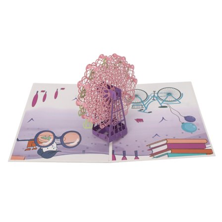 3D Pariserhjul Lykønskningskort Håndlavet Genfoldeligt Multifunktionelt til Dimission Fødselsdag Rejse
