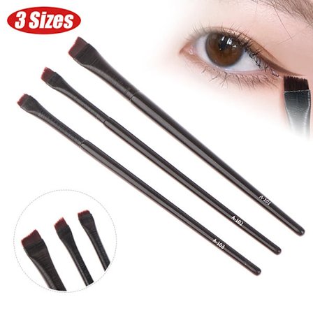3 stk/sett øyesminkekoster Flat eyeliner og øyenbrynskost Profesjonell vinklet øyenbrynspensel Maquiagem Sminkeskjønnhetsverktøy