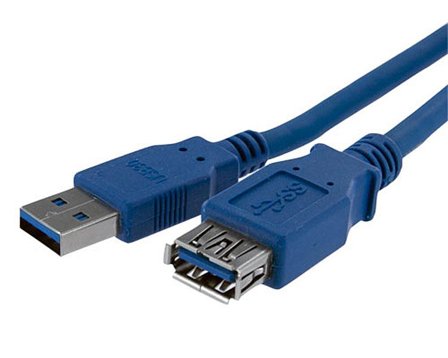MicroConnect USB-forlengelseskabel - USB-type A (hann) til USB-type A (hunn) - USB 3.0 - 50 cm - blå