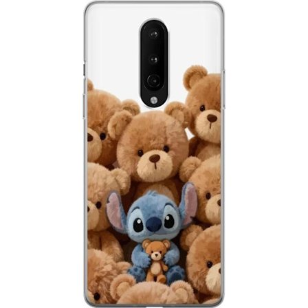 Kompatibel Mobilcover til OnePlus OnePlus 8 Sød og sikker illustration med Stitch omgivet af bamser, der skaber en varm og legende følelse for børn