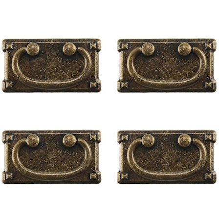 4 stk. Vintage Antikk Bronse Skuff Ring Trekk Håndtak, Skapdør Møbel Håndtak Dekorasjon