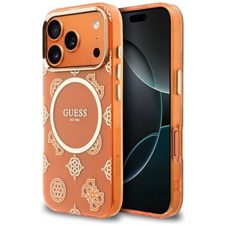 Guess IML Peony Dot MagSafe-etui til iPhone 17 Pro - Orange