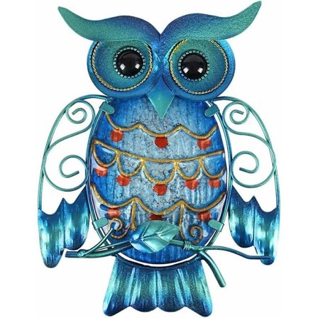 Metalugle vægkunst udendørs hængende dekoration glasfugleskulptur til terrasse, veranda eller dør