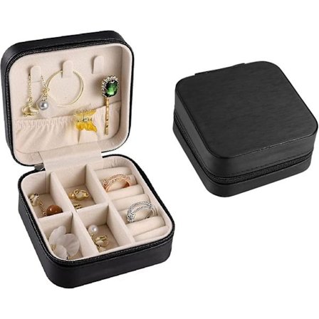 Smykkeskrin Organizer For Kvinner Jenter, Kunstskinn Reise Smykkeveske Bærbar Reise Smykkeskrin Liten Reise Smykke Organizer