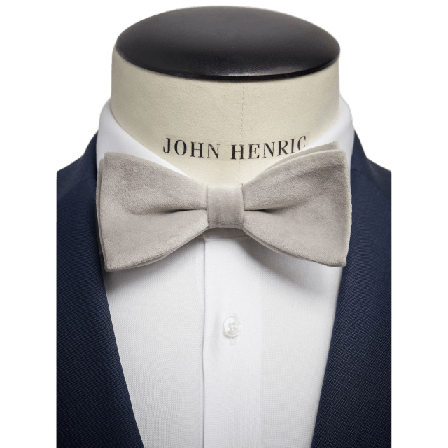 John Henric Pre Tied Velvet Bow Tie Kostymtillbehör Herr Silver ONESIZE