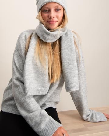LMTD NLFLODET KNIT SCARF Grau Accessoarer Mädchen - Kidsbrandstore