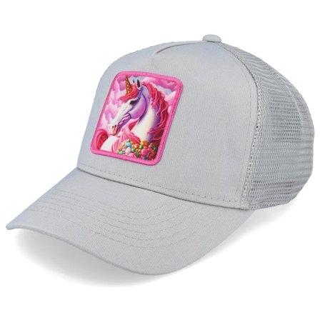 Kinder Unicorns - Grau trucker Cap - Kinder Pink Unicorn Grey Trucker @ Hatstore