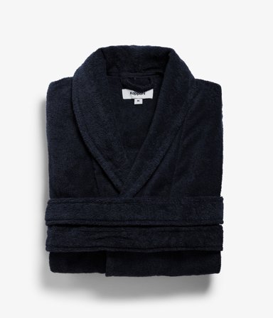 Kappahl | Morgonrock i bomullsfrotté Mörkblå S | Mörkblå